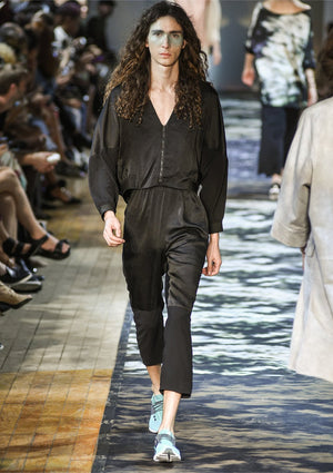 PANTS LOOSE ELASTIC - BLACK shiny by BERENIK - East Hills Casuals