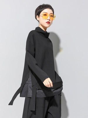 Right side view of Kayda Turtleneck Sweatshirt