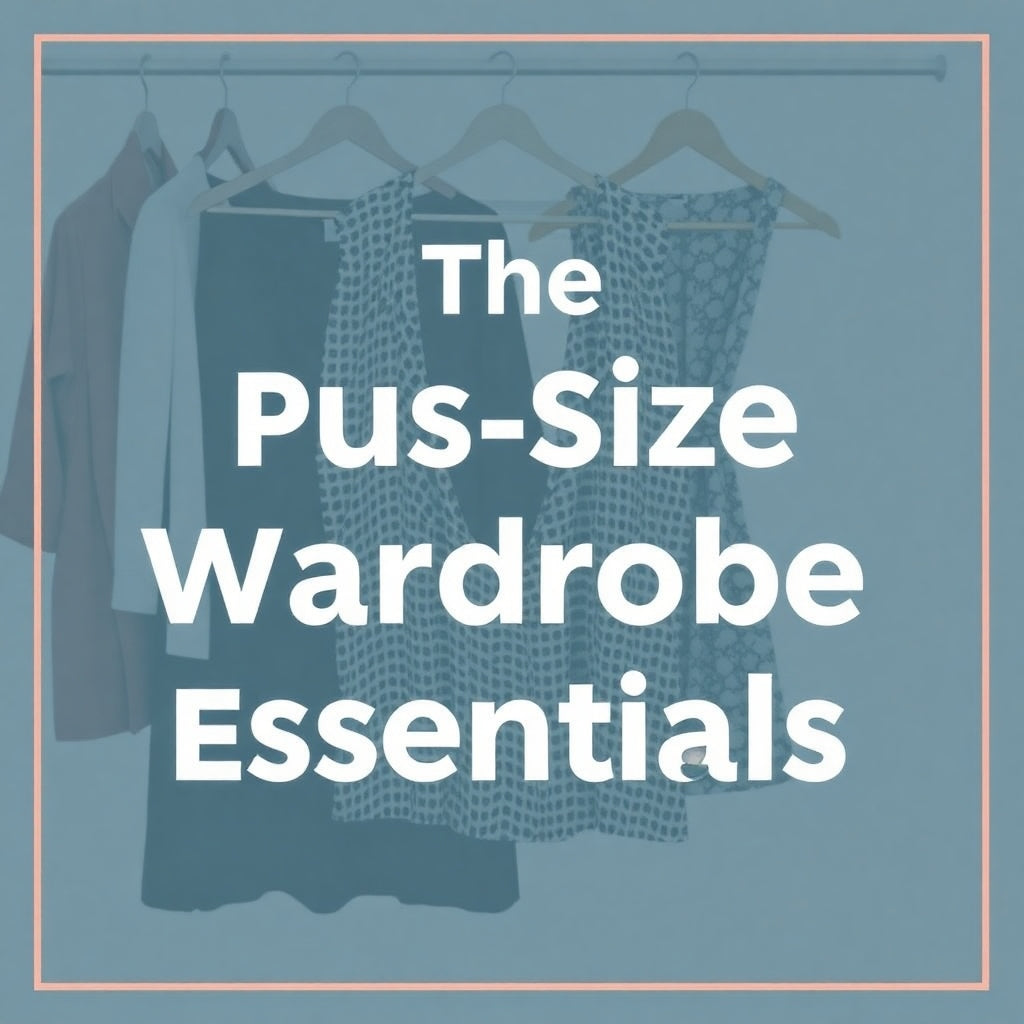 A picture of a sign that reads the Perfect Plus-Size Wardrobe Essentials