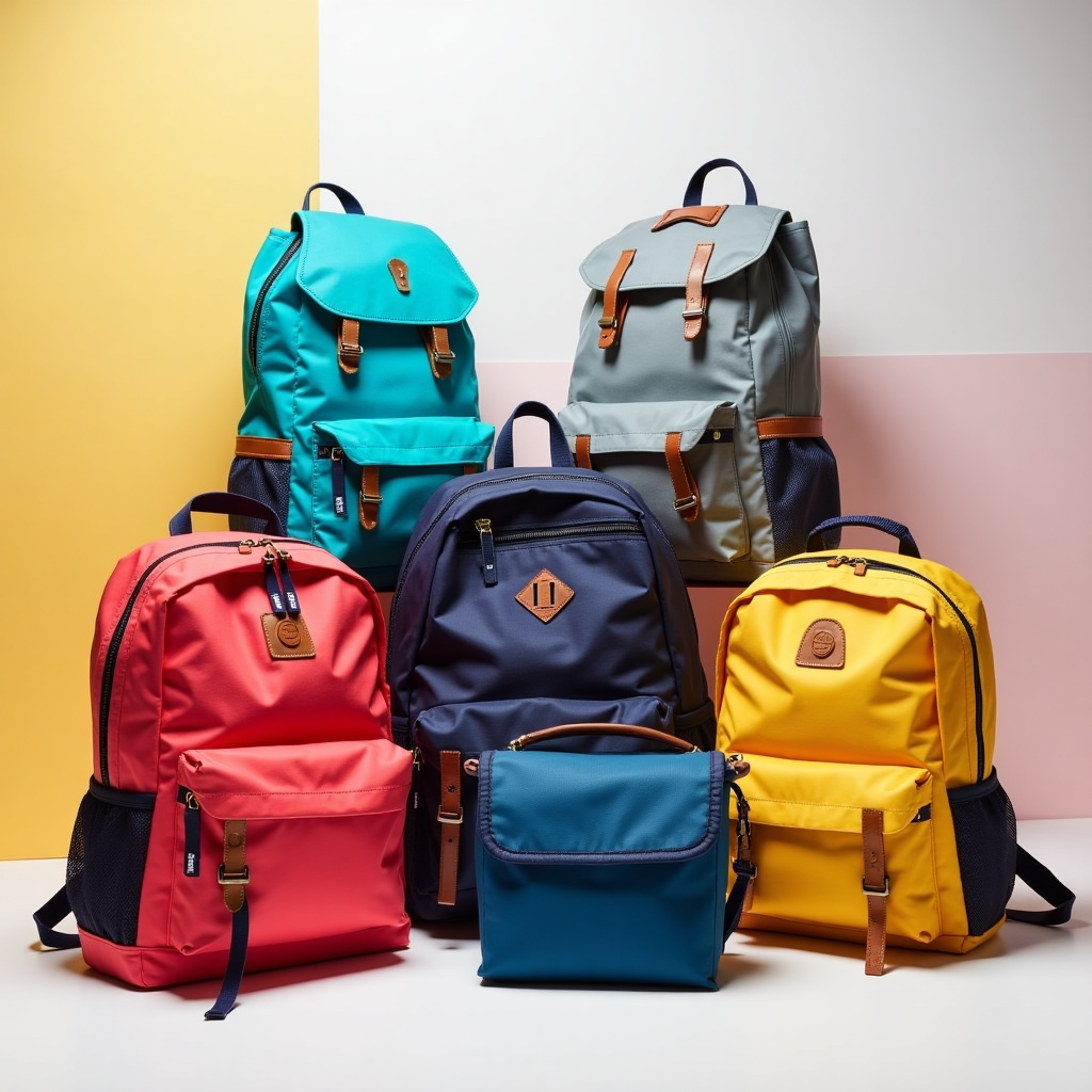 A picture of different color backpack