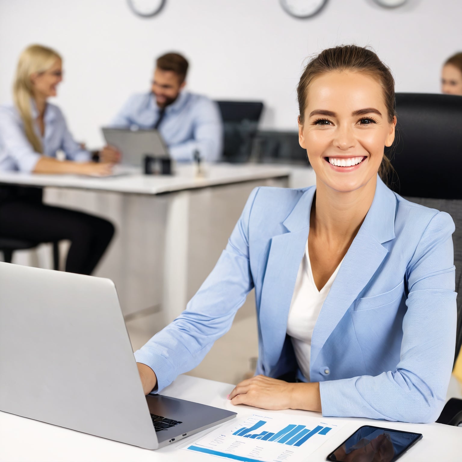 women in a office working
