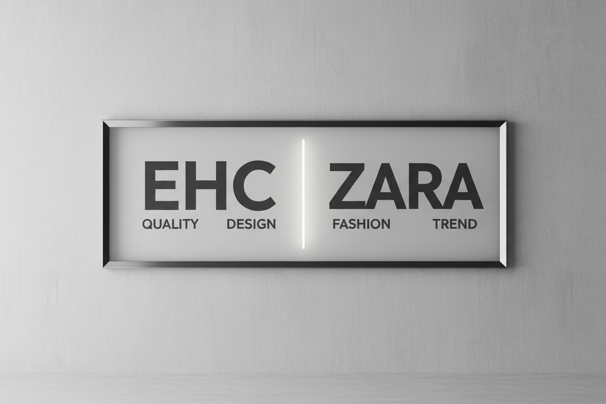 A sign saying East Hills Casuals vs Zara