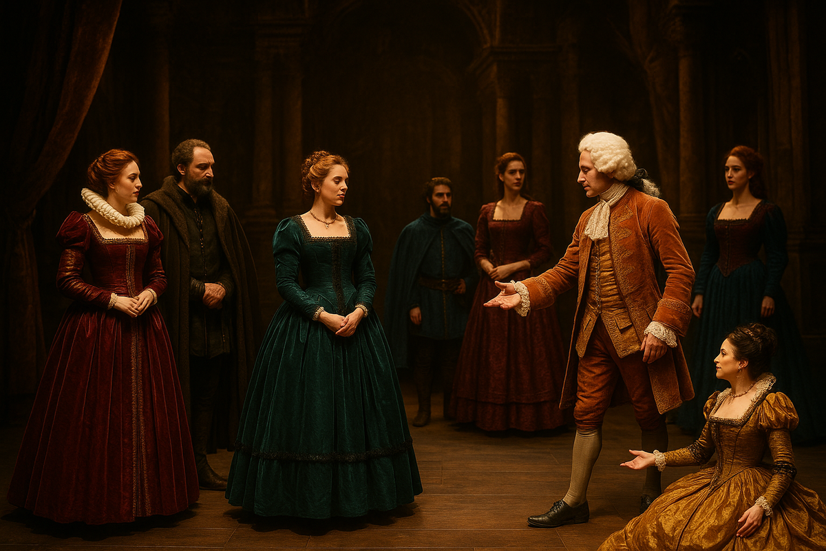 A picture of men and women wearing timeless trends in historical fashion