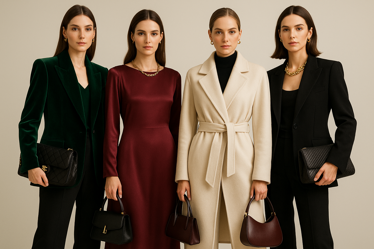 Four women in Luxury Outfits 