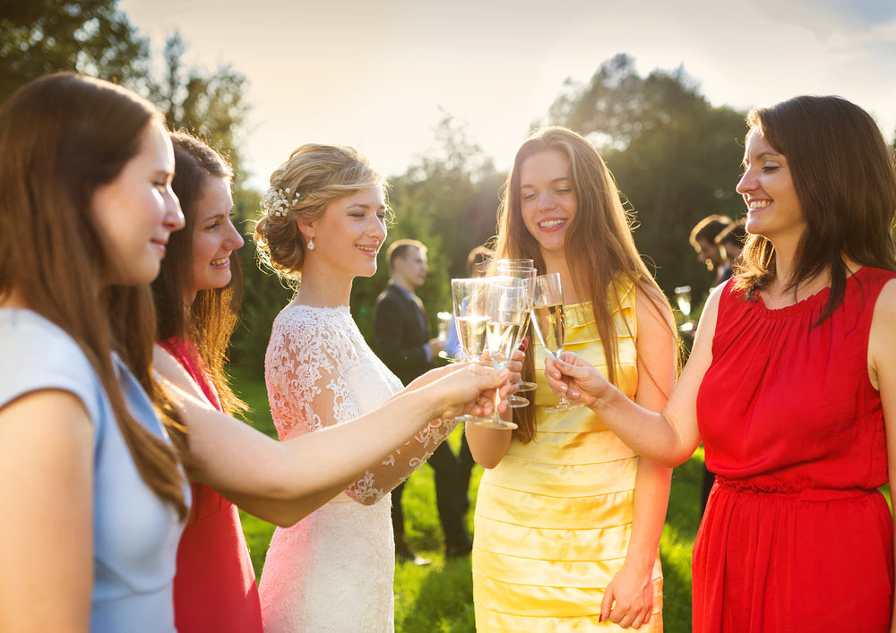 Woman at a backyard wedding party 