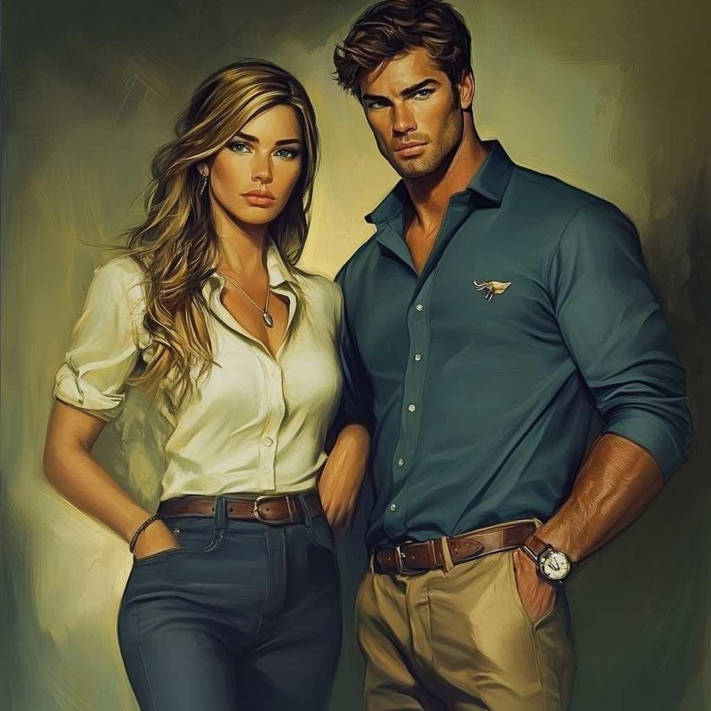 A man and a women dressed in casual clothes standing next to each other