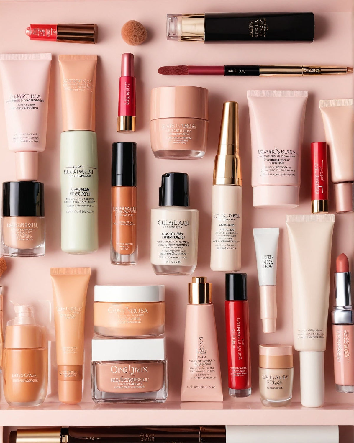 A picture of many beauty products