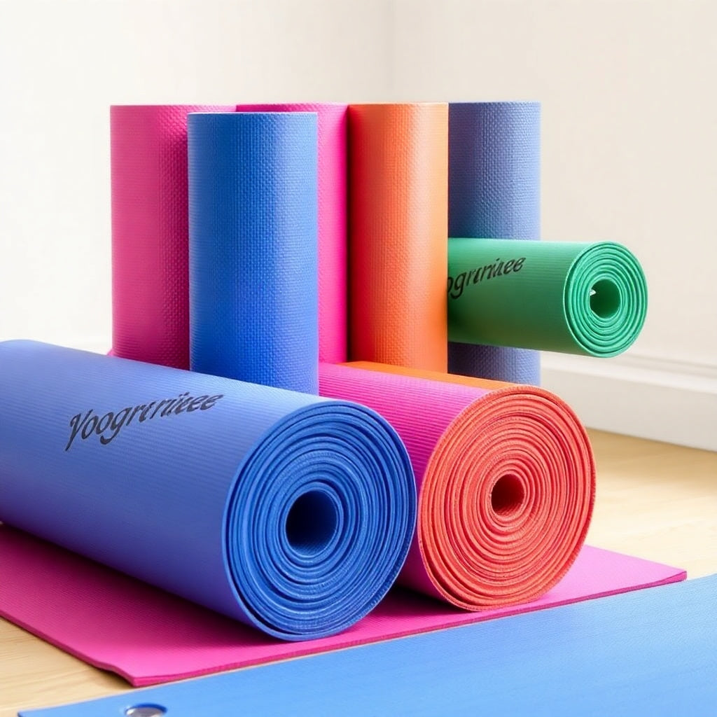 Yoga mats of many different color 