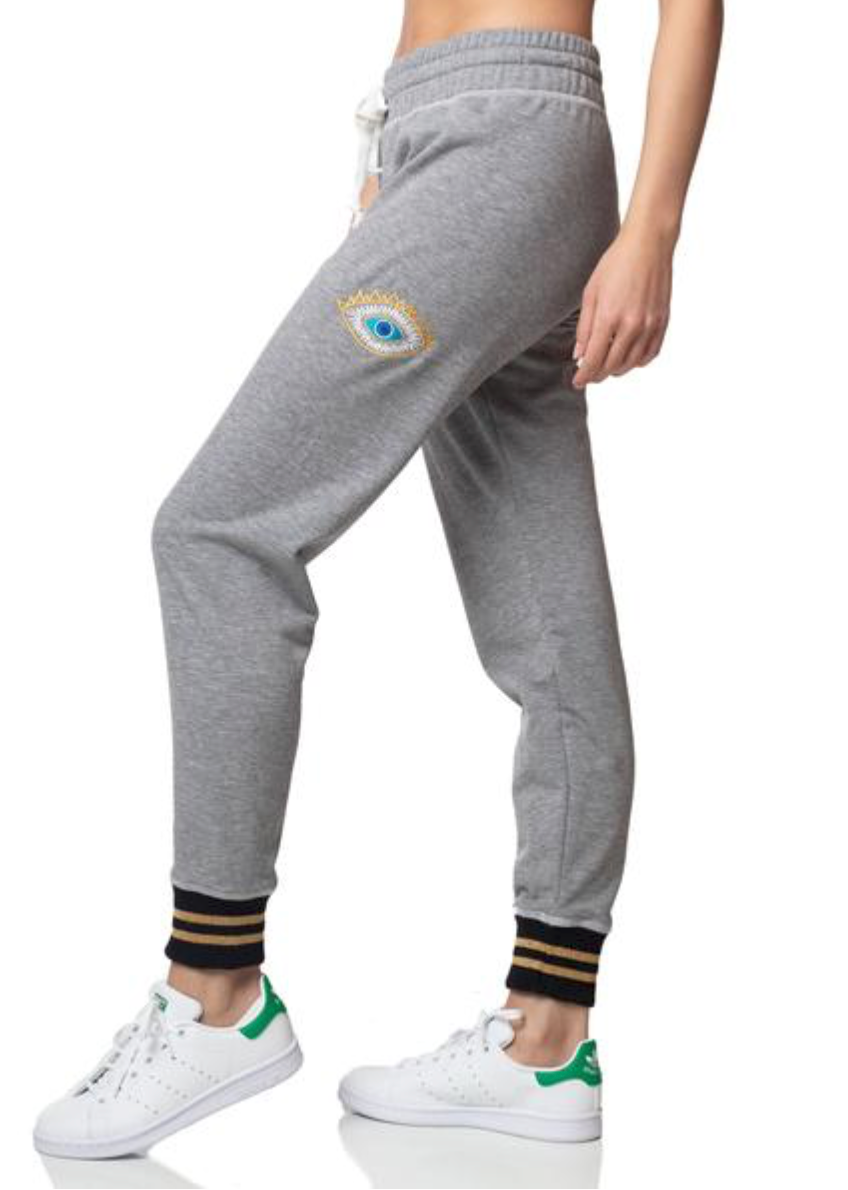 Emily Hsu evil eye cuffed jogger