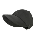 Black cap with a brand logo on a white background