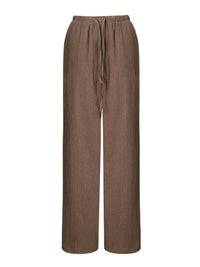 Brown wide-leg pants on a white background