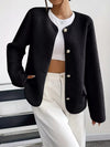 Full Size Textured Button-Up Fleece Outerwear Plus Size
