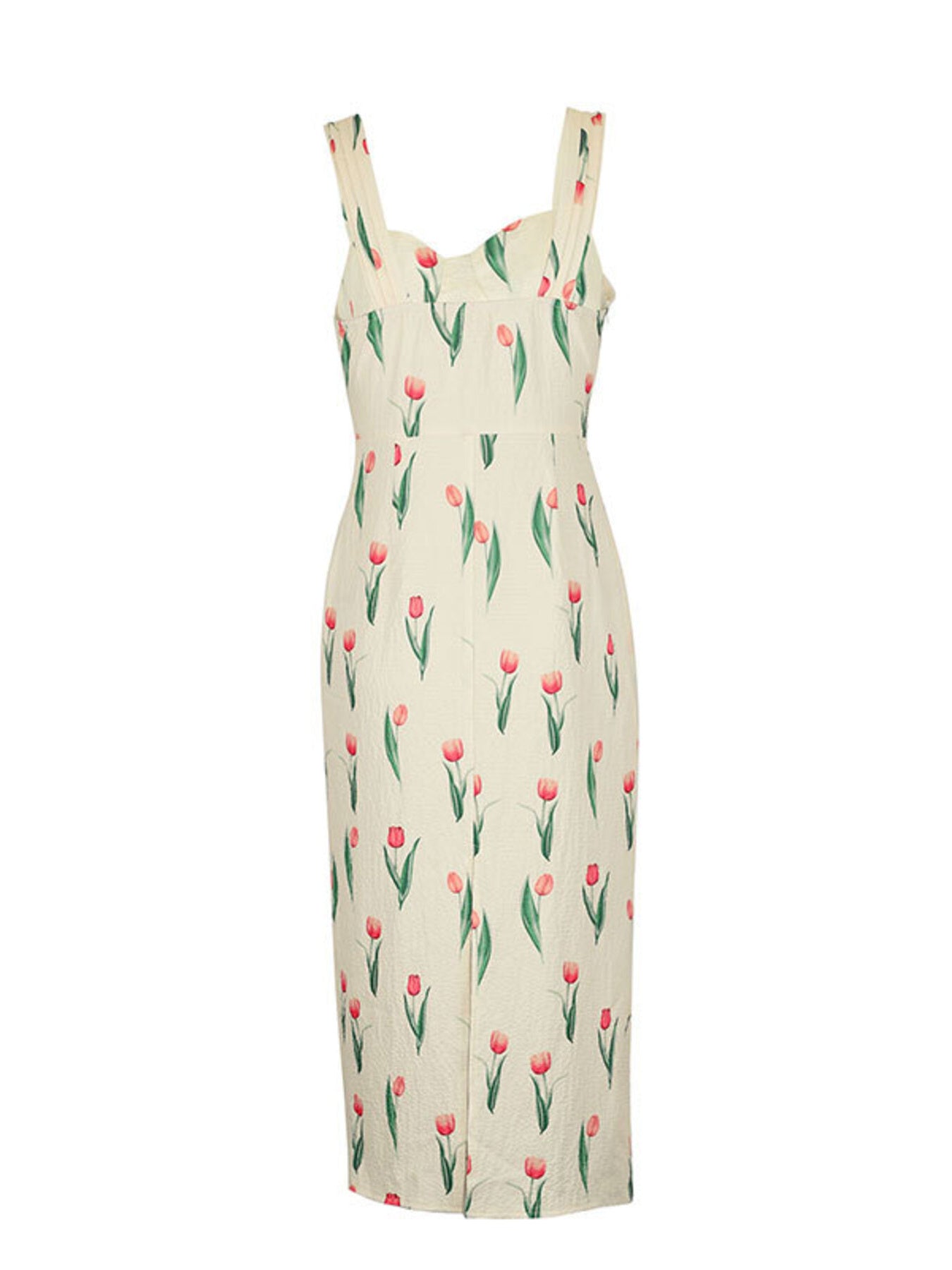 Dress with tulip pattern on a white background