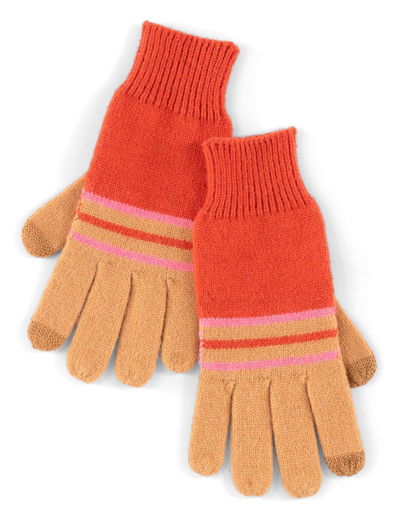 close up view of Shiraleah Rory Touchscreen Gloves, Rust