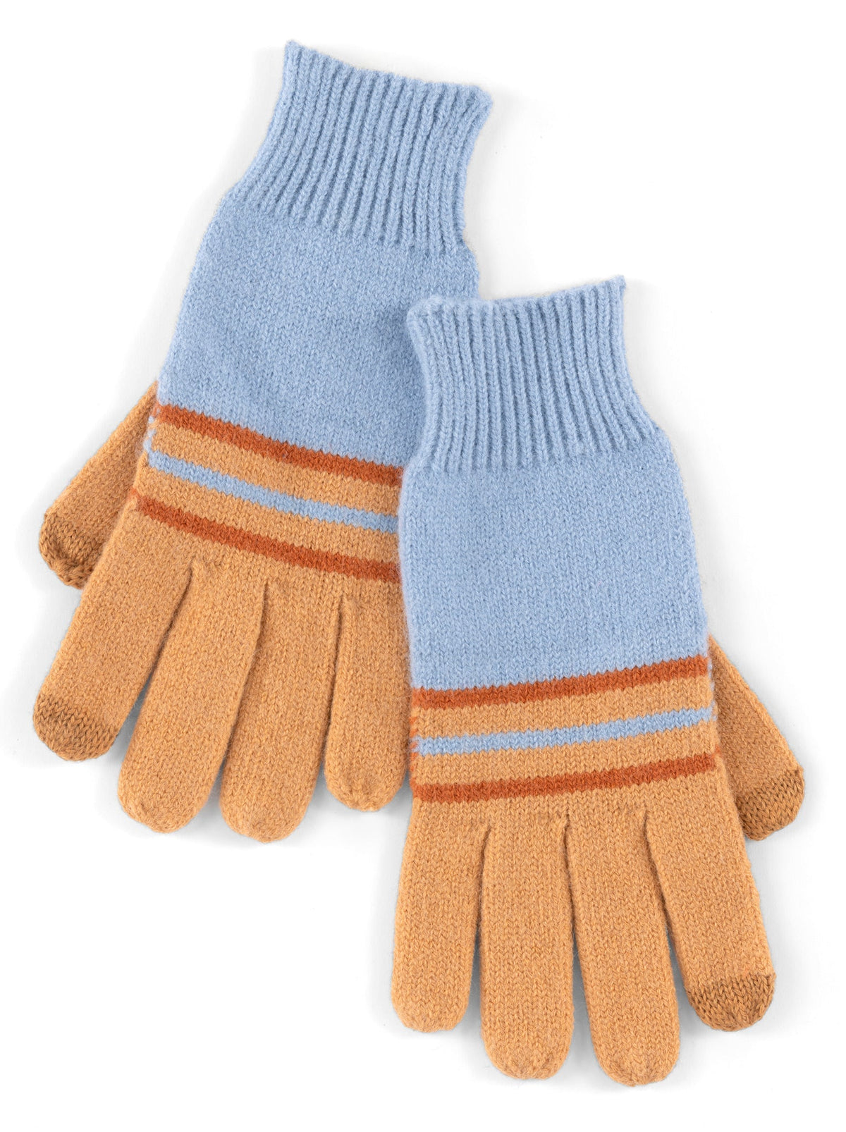 Close up view of Shiraleah Rory Touchscreen Gloves, Sky 