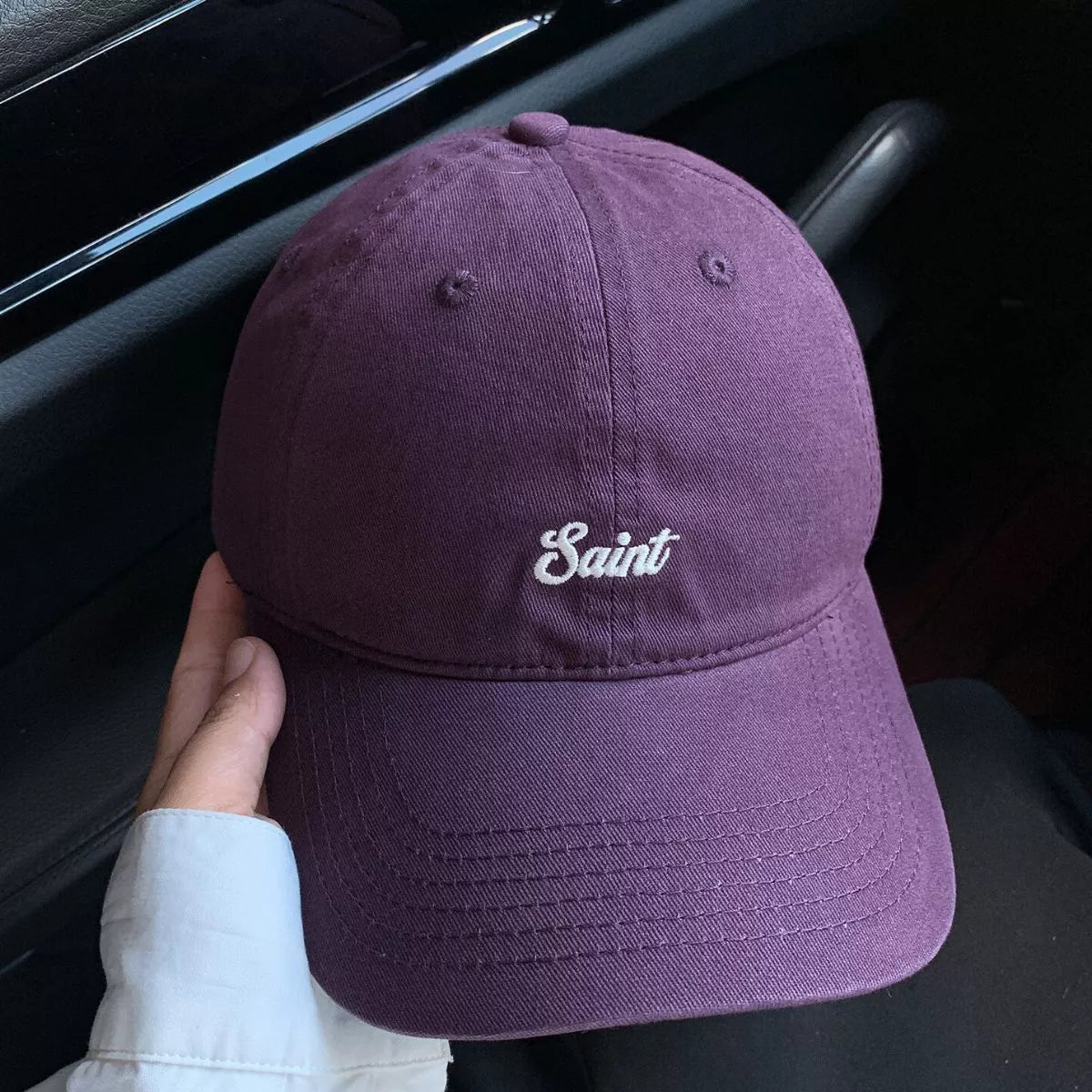 Purple Embroidered Adjustable Baseball Cap