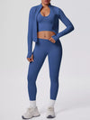 Women's Tank & Zip-Up Jacket and Leggings Three-Piece Active Set