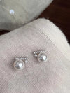 Zircon Pearl Stud Earrings For Women