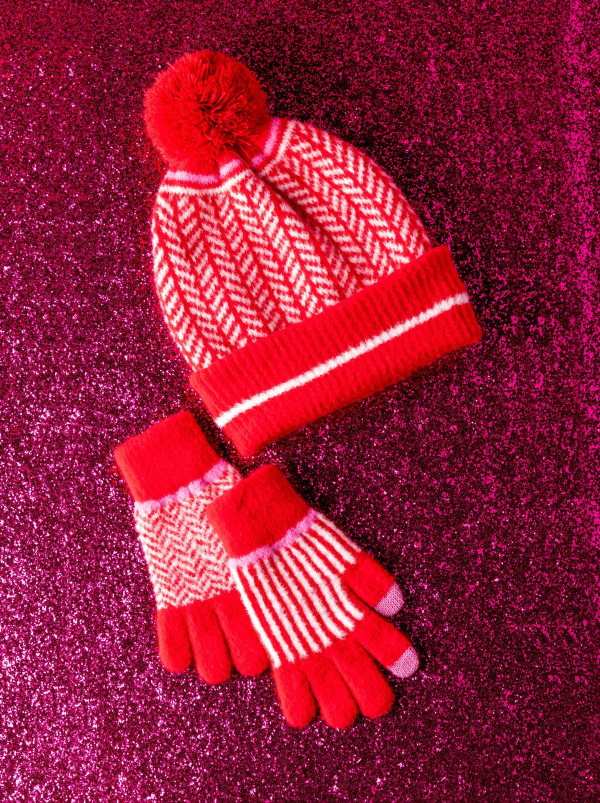 Bowie Touchscreen Gloves, Red 