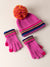 Shiraleah Ronen Hat, Magenta with matching gloves