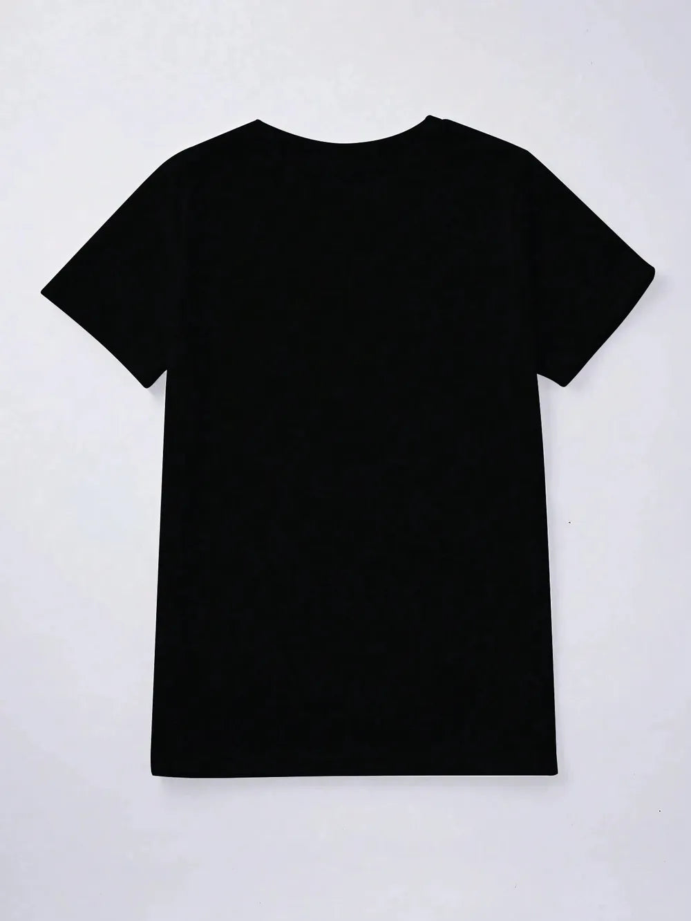 Black t-shirt on a white background
