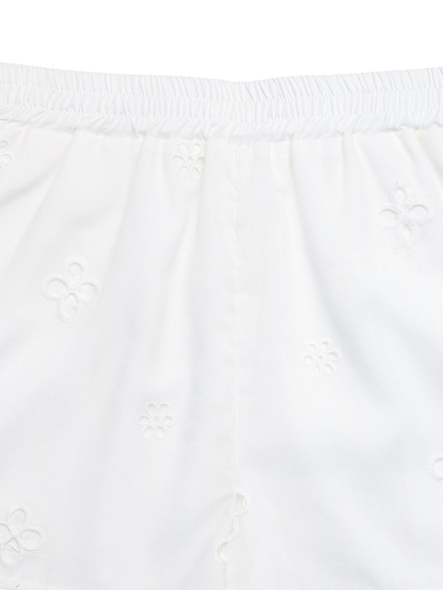 Close-up of white fabric texture