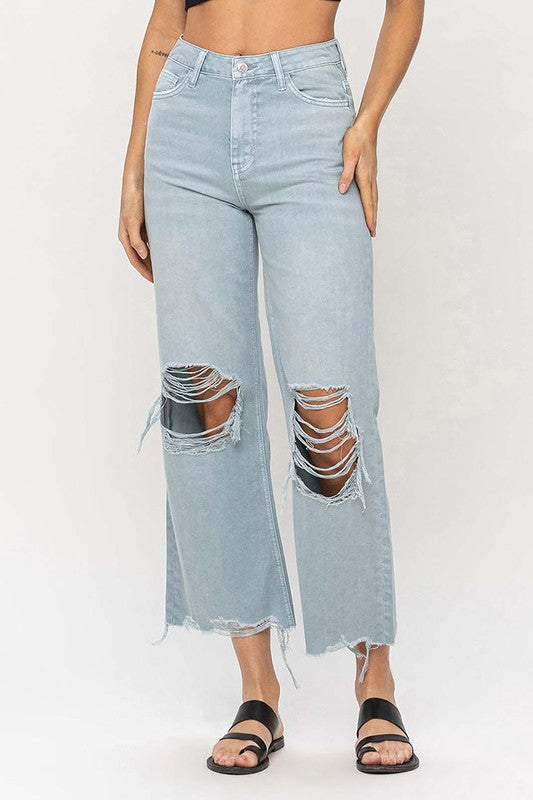 Shop 90"s Vintage Crop Flare Jeans