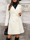 Lapel Collar Long Sleeve Longline Coat