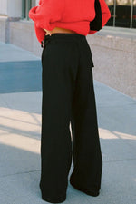 Back view of black Wide Leg Jeans with Pockets