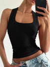 Ribbed Square Neck Tank Top Summer Fashion Clothing 2026