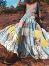 Patchwork Floral Maxi Skirt