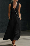 Sleeveless Button-Down Midi Dress