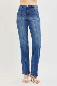 Blue jeans on a white background
