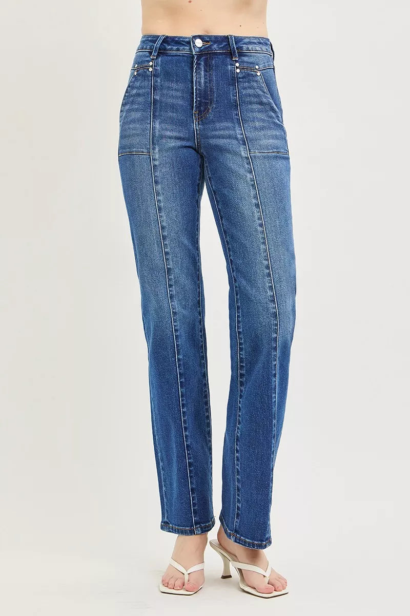 Blue jeans on a white background