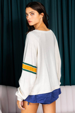 Back view of Number 76 Round Neck Long Sleeve Top