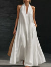Full Size Halter Neck Sleeveless Maxi Dress Plus Size For Women