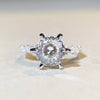 Women's 3 Carat 925 Sterling Silver Moissanite Geometric Ring