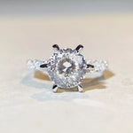 Full view of 3 Carat 925 Sterling Silver Moissanite Geometric Ring