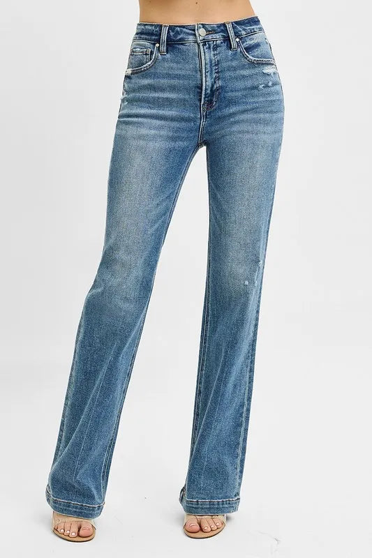 Blue jeans on a white background