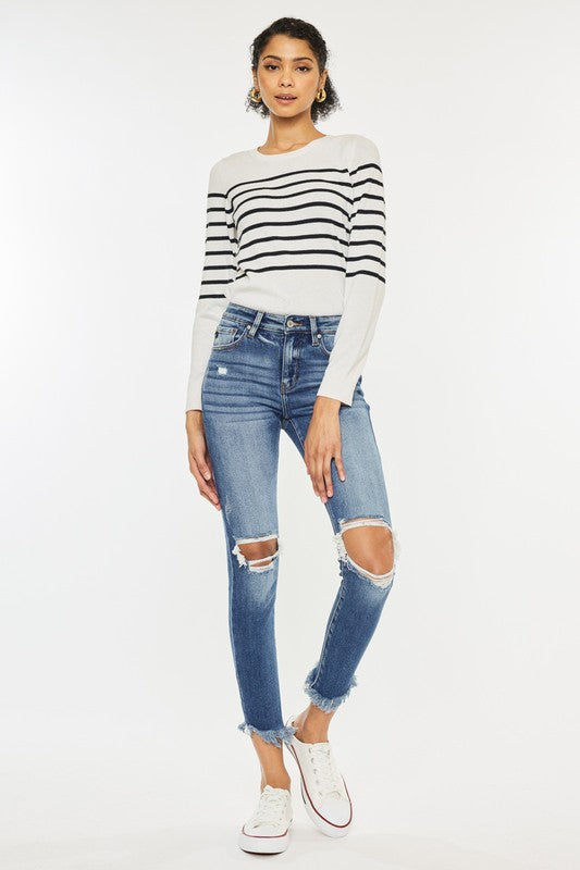Front view of High Rise Ankle Skinny Jeans