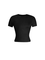 Black t-shirt on a white background