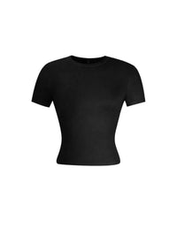 Black t-shirt on a white background