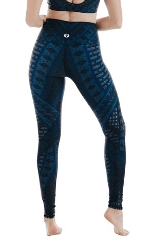Back view of Warrior One Printed Yoga Leggings