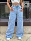 Women Wide Leg Wash Jeans