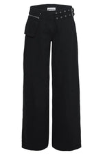 Black Wide Leg Jeans with Pockets