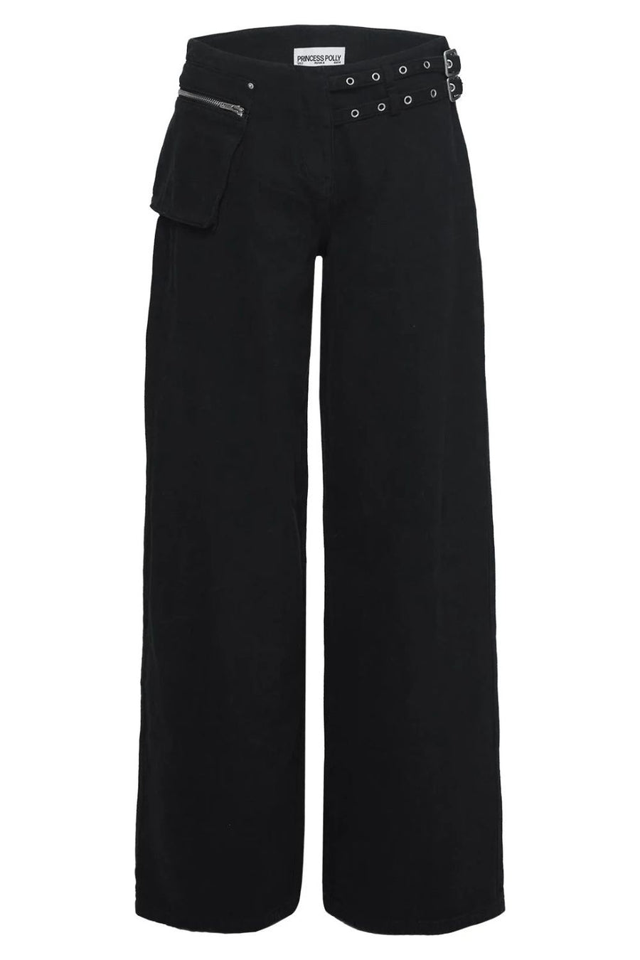 Black Wide Leg Jeans with Pockets