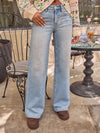 Washed Wide Leg Jeans Denim Pants For Women