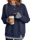 Women's Full Size Layered Look Crew Neck Sweatshirt Plus Size