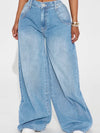 Full Size High-Waisted Wide-Leg Jeans Plus Size