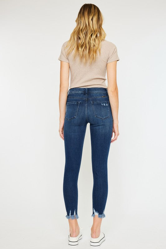 full view of HIGH RISE GIRLFRINED JEANS LIGHT WASH